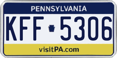 PA license plate KFF5306