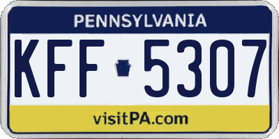 PA license plate KFF5307