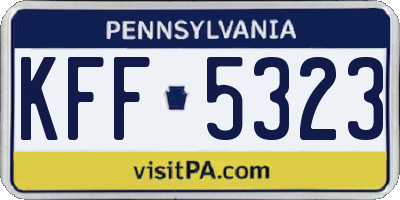 PA license plate KFF5323