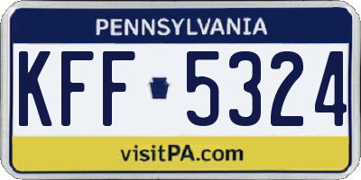 PA license plate KFF5324
