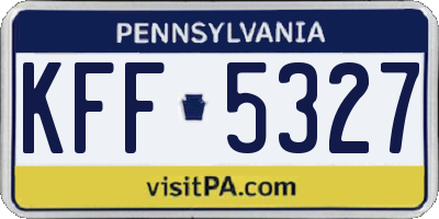 PA license plate KFF5327