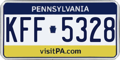 PA license plate KFF5328