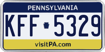 PA license plate KFF5329