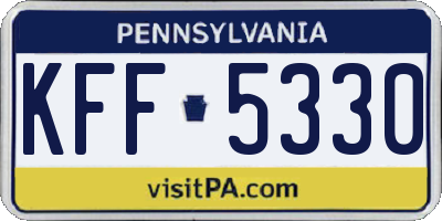 PA license plate KFF5330