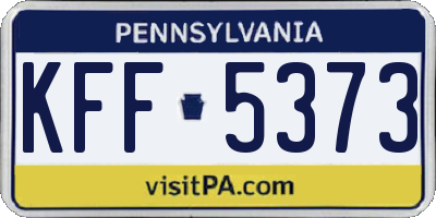 PA license plate KFF5373