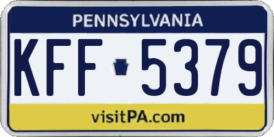 PA license plate KFF5379