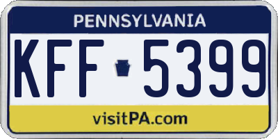 PA license plate KFF5399