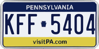 PA license plate KFF5404