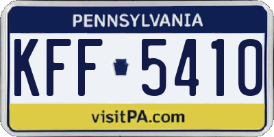PA license plate KFF5410
