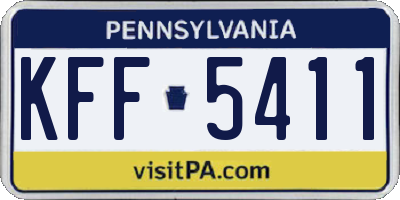 PA license plate KFF5411