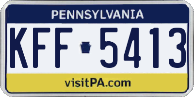 PA license plate KFF5413