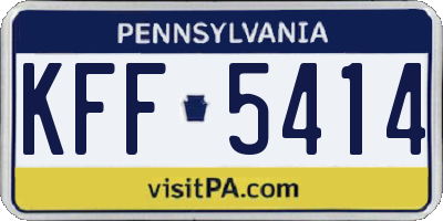 PA license plate KFF5414