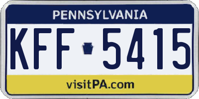 PA license plate KFF5415