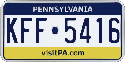 PA license plate KFF5416