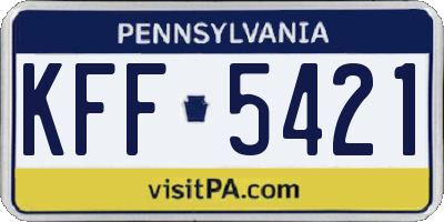 PA license plate KFF5421