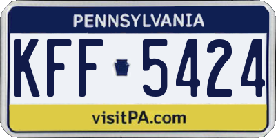 PA license plate KFF5424