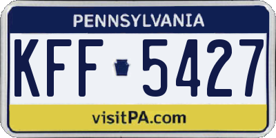 PA license plate KFF5427