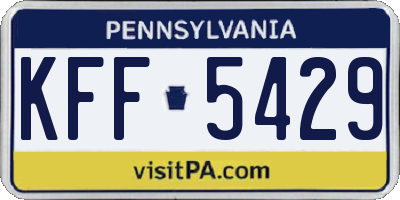 PA license plate KFF5429