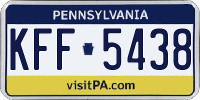 PA license plate KFF5438