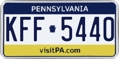 PA license plate KFF5440
