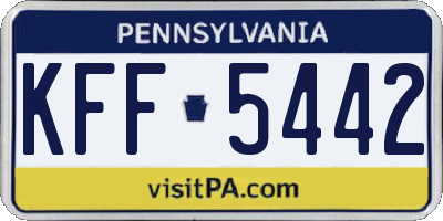 PA license plate KFF5442