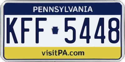 PA license plate KFF5448