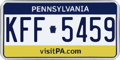 PA license plate KFF5459