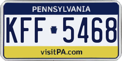 PA license plate KFF5468