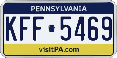 PA license plate KFF5469