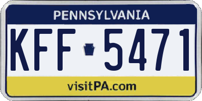 PA license plate KFF5471