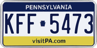PA license plate KFF5473