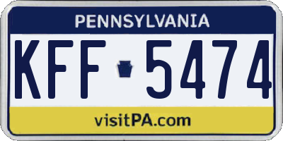 PA license plate KFF5474
