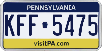 PA license plate KFF5475
