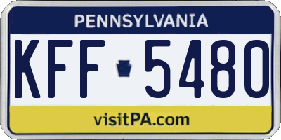 PA license plate KFF5480
