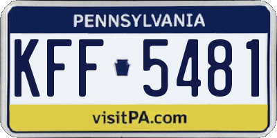 PA license plate KFF5481