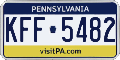 PA license plate KFF5482