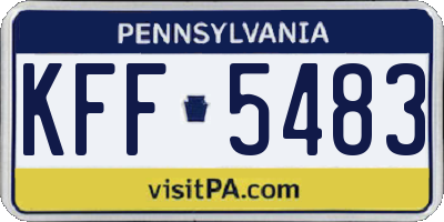 PA license plate KFF5483