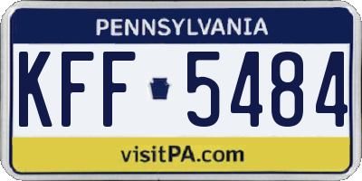 PA license plate KFF5484