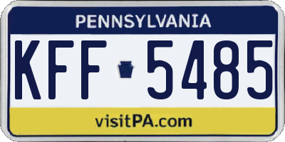 PA license plate KFF5485