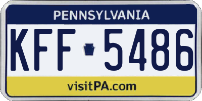 PA license plate KFF5486