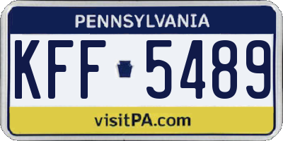 PA license plate KFF5489
