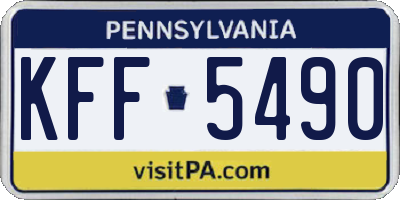 PA license plate KFF5490