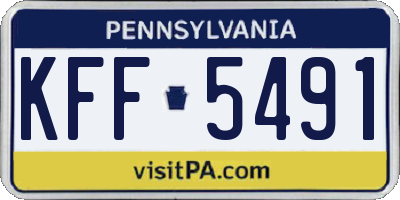 PA license plate KFF5491