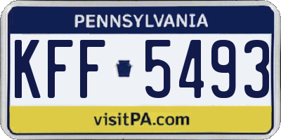 PA license plate KFF5493