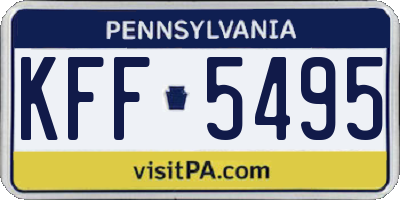 PA license plate KFF5495