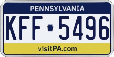 PA license plate KFF5496
