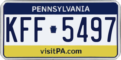 PA license plate KFF5497