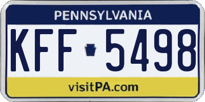 PA license plate KFF5498