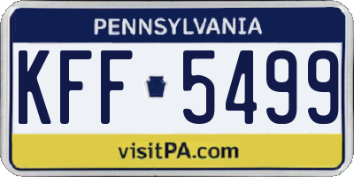 PA license plate KFF5499