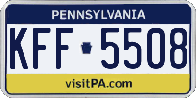 PA license plate KFF5508